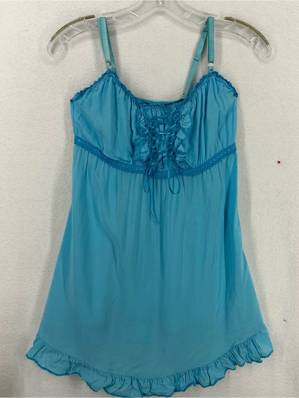 Tempo Paris Y2K Lace Up Cami Tank Top Women’s Medium Blue NWT